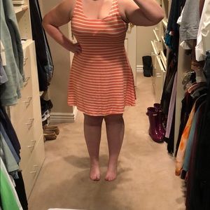 Orange and White Striped Dress